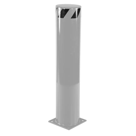 Vestil STEEL PIPE SAFETY BOLLARD 42"X8.5" SILVR BOL-42-8.5-SL